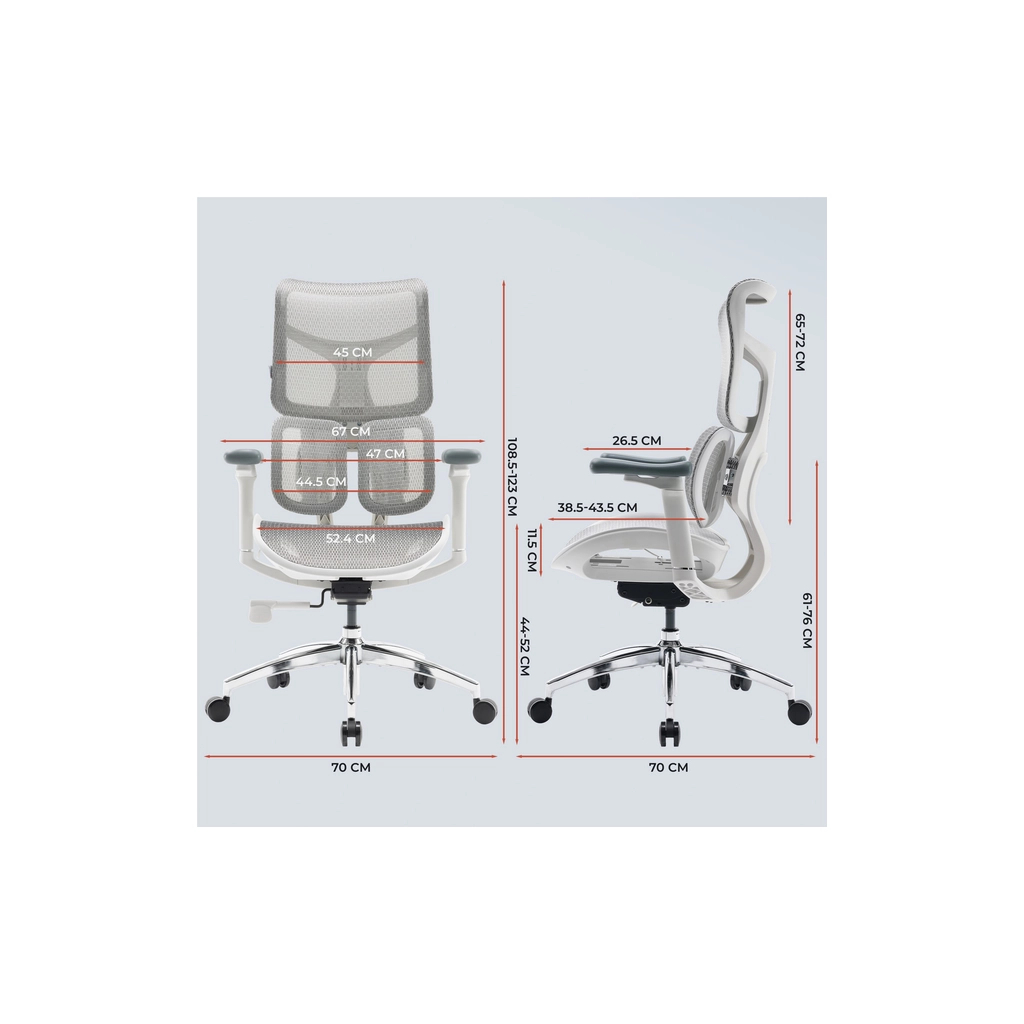 Офісне крісло Sihoo DORO S100 Mesh White (S100-M302) - зображення 12