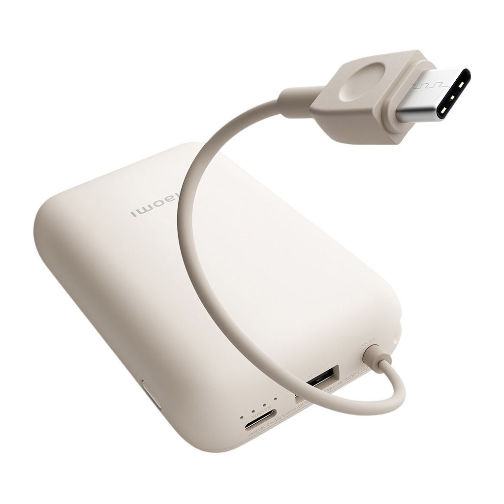 Батарея універсальна Xiaomi 10000mAh 22.5W, Integrated Cable, beige (BHR9072GL) - зображення 6