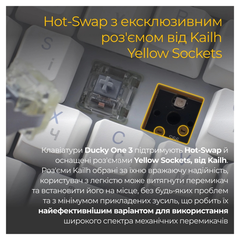 Клавіатура Ducky One 3 TKL Cherry MX Brown RGB UA USB White (DKON2187ST-BUAPXPWWWSC1) - зображення 12
