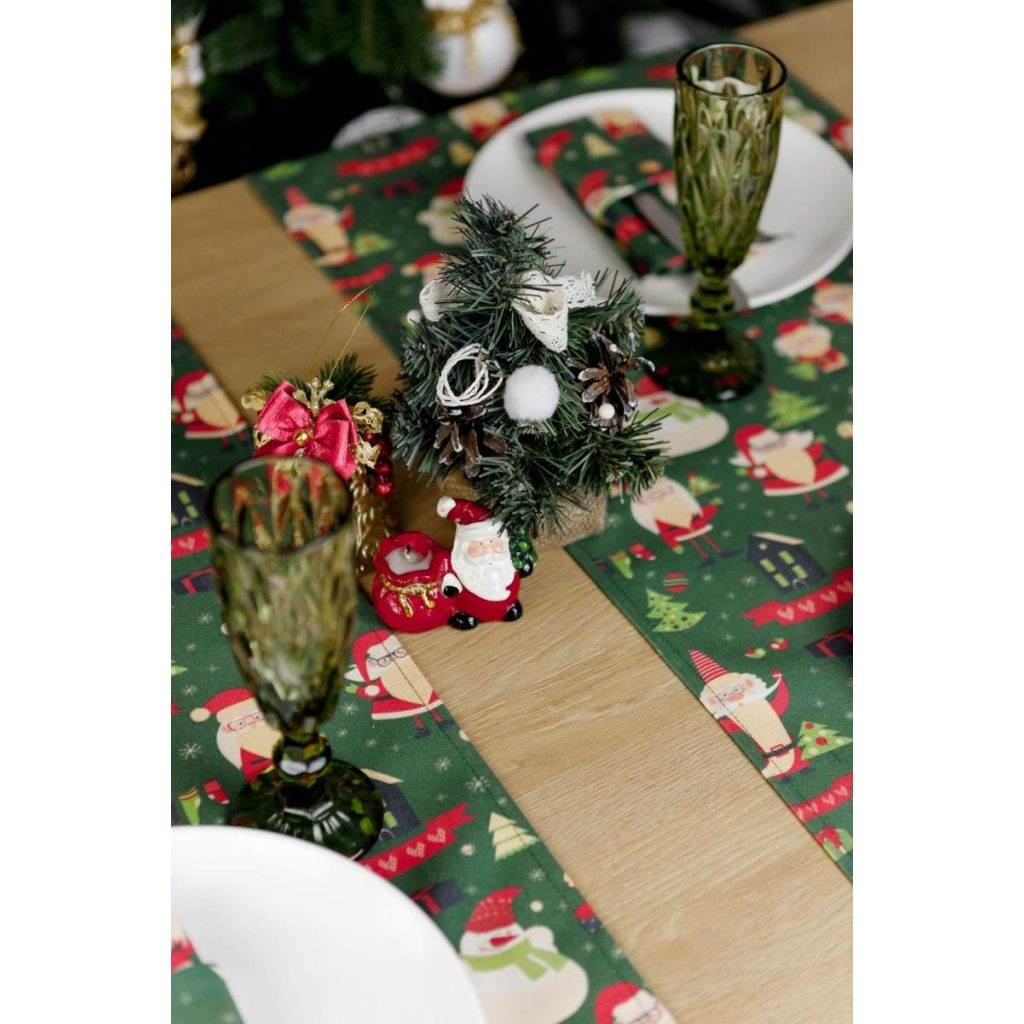 Доріжка на стіл Прованс Санта на зеленому 40х140 см (035779) - зображення 6