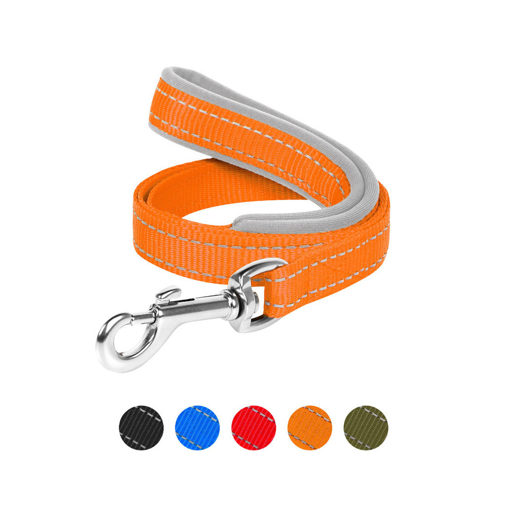 Повідець для собак Dog Extreme з нейлону з прогумованою ручкою Ш 25 мм Д 122 см помаранчевий (43174) - зображення 1