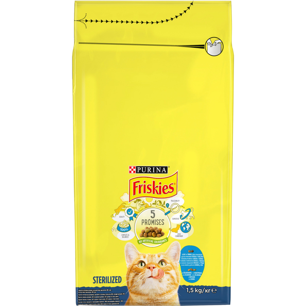 Сухий корм для кішок Purina Friskies Sterile з лососем і овочами 1.5 кг (7613033002458) - зображення 2