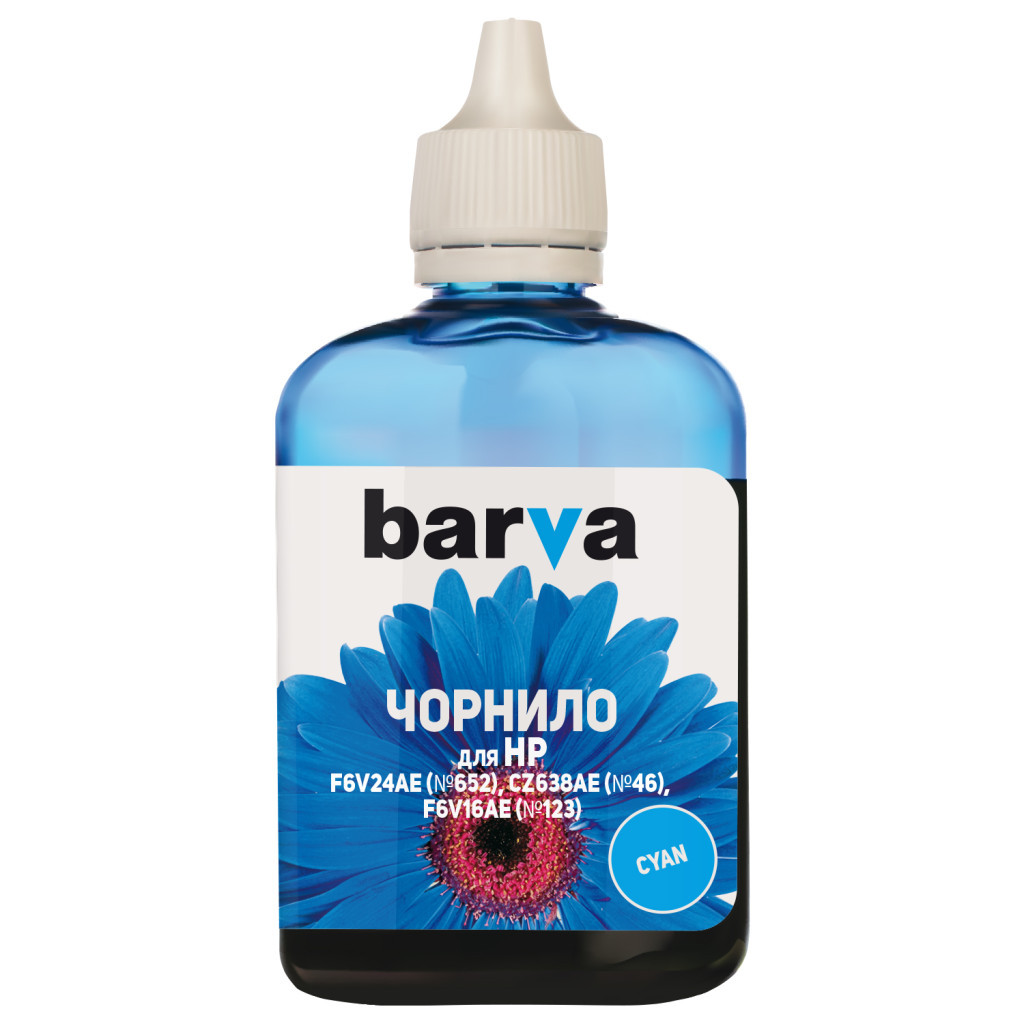Чорнило Barva HP №652/46/123 90г CYAN (H652-532) - зображення 1