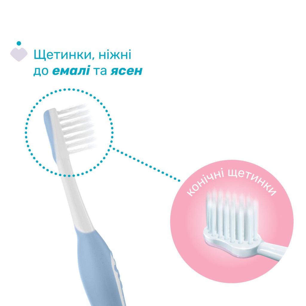 Дитяча зубна щітка Chicco для перших зубів, 6-36 міс. блакитна (8058664174690) (12081.11) - изображение 3
