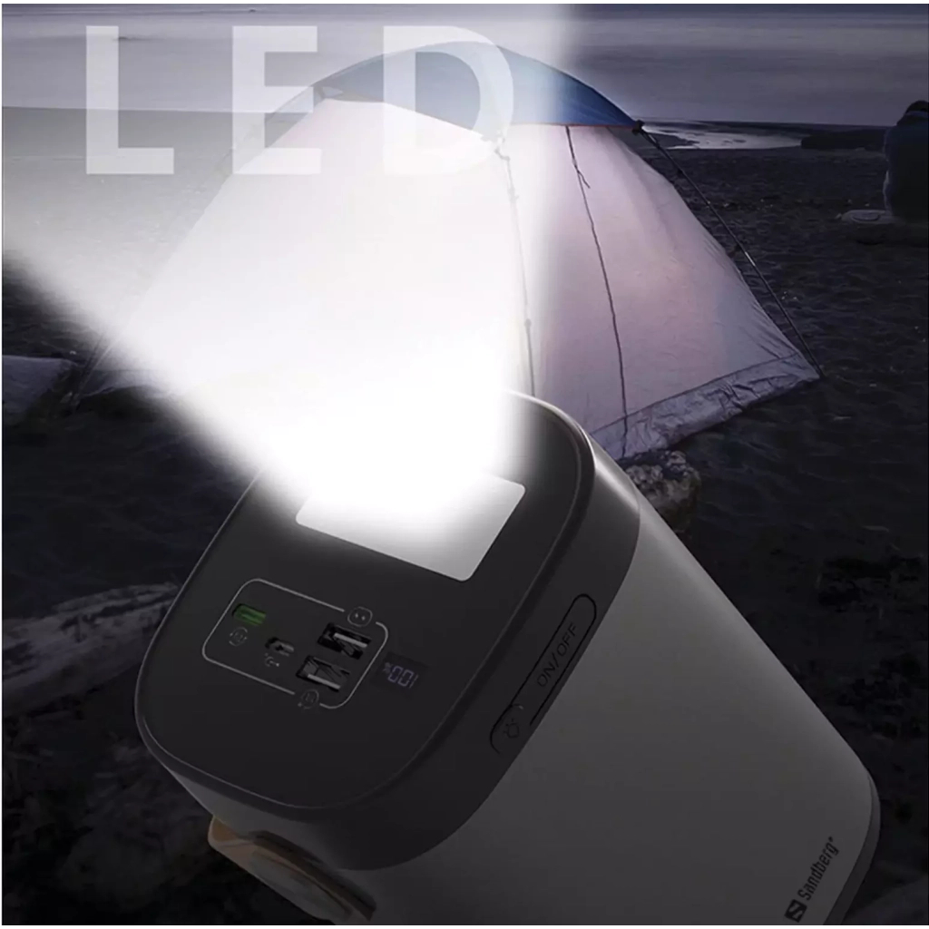 Батарея універсальна Sandberg 60000mAh, PD/20W, QC/3.0, USB-C, USB-A*2(22.5W total), flashlight 3W (420-71) - зображення 5