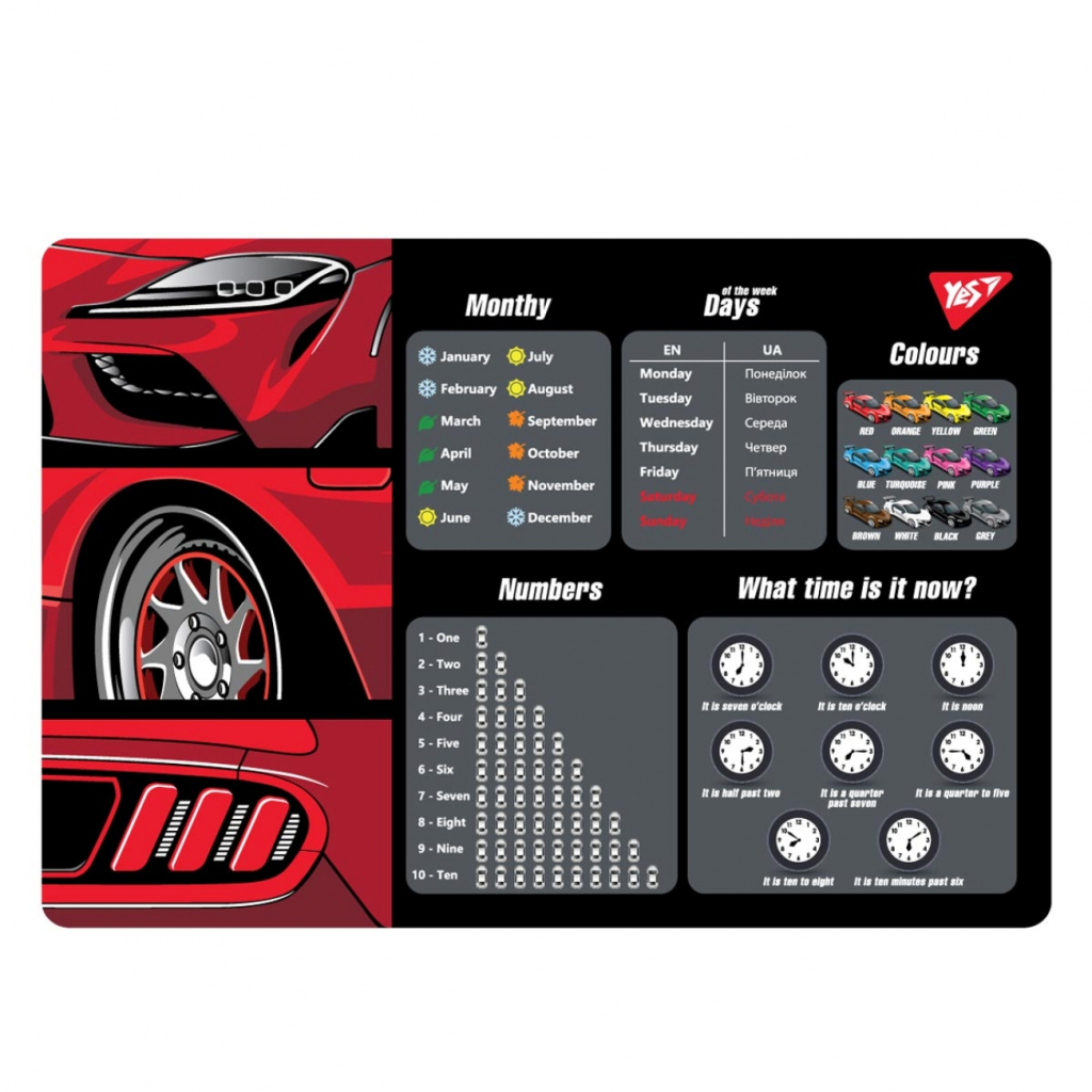 Підкладка настільна Yes Race legend англійська (492066) - зображення 1