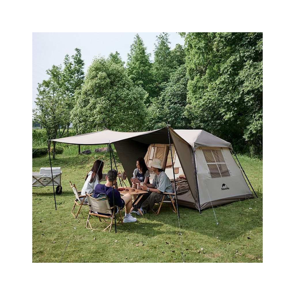 Намет Naturehike з навісом Village CNK2300ZP022 коричневий малий (6976023920172) - зображення 7