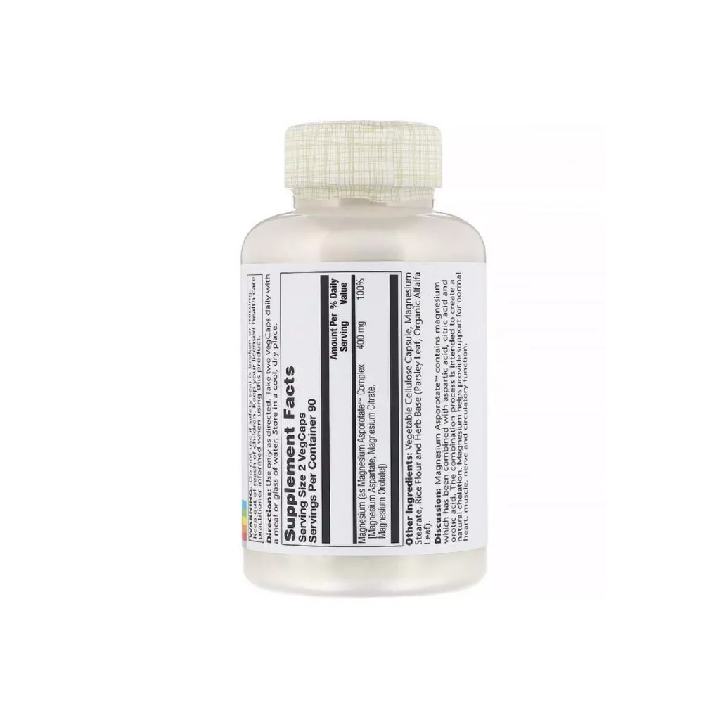 Мінерали Solaray Аспартат Магнію, Magnesium Asporotate, 400 мг, 180 капсул (SOR-13223) - зображення 2