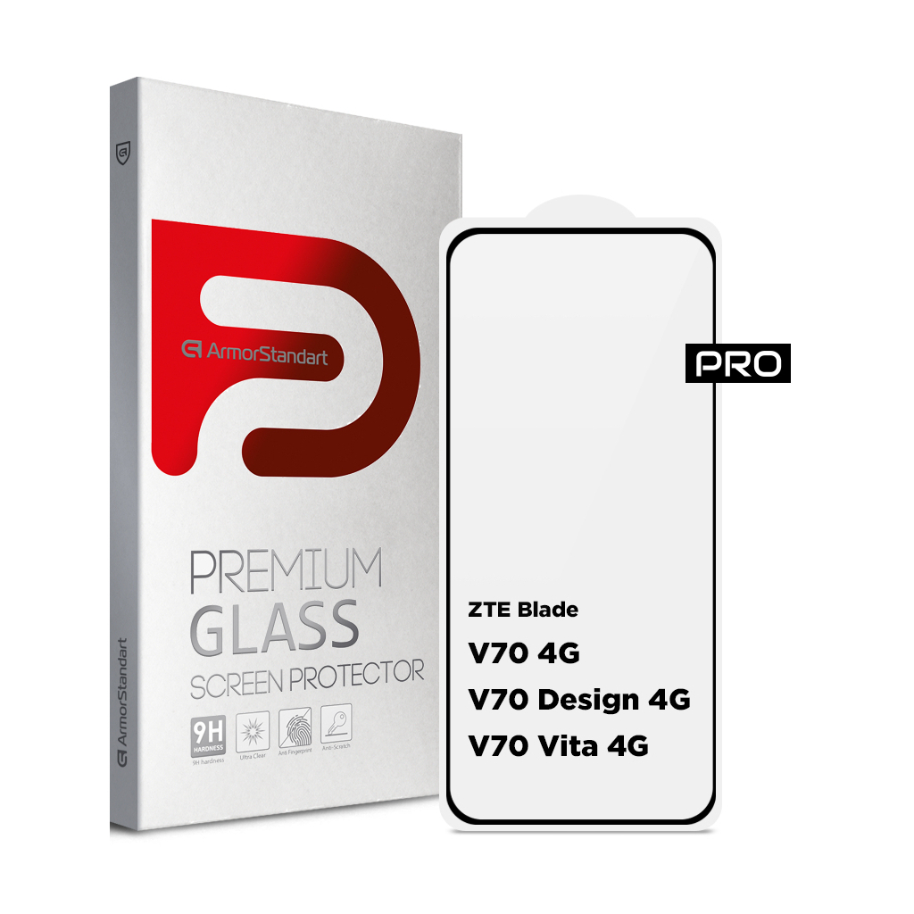 Скло захисне Armorstandart Pro ZTE Blade V70 4G / V70 Design 4G / V70 Vita 4G Black (ARM83039) - зображення 1