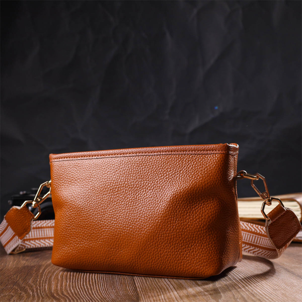 Сумка Vintage На плече з натуральної шкіри Руда (22139) - зображення 9