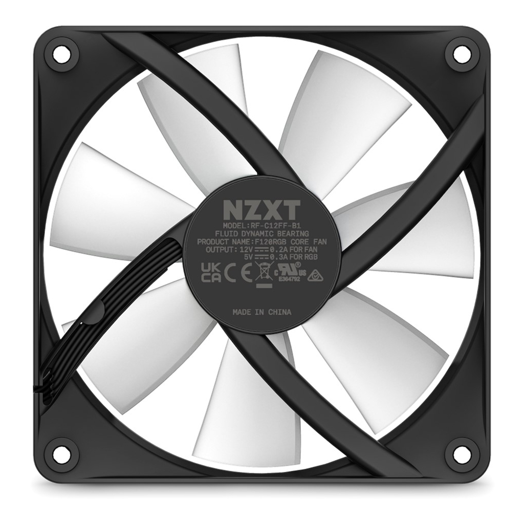Кулер до корпусу NZXT F120RGB Core - 120mm - Hub-mounted RGB F (RF-C12SF-B1) - зображення 6