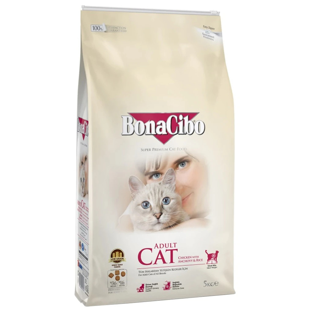 Сухий корм для кішок BonaCibo з м'ясом курки, анчоусами та рисом 15 кг (8694686406953) - зображення 1