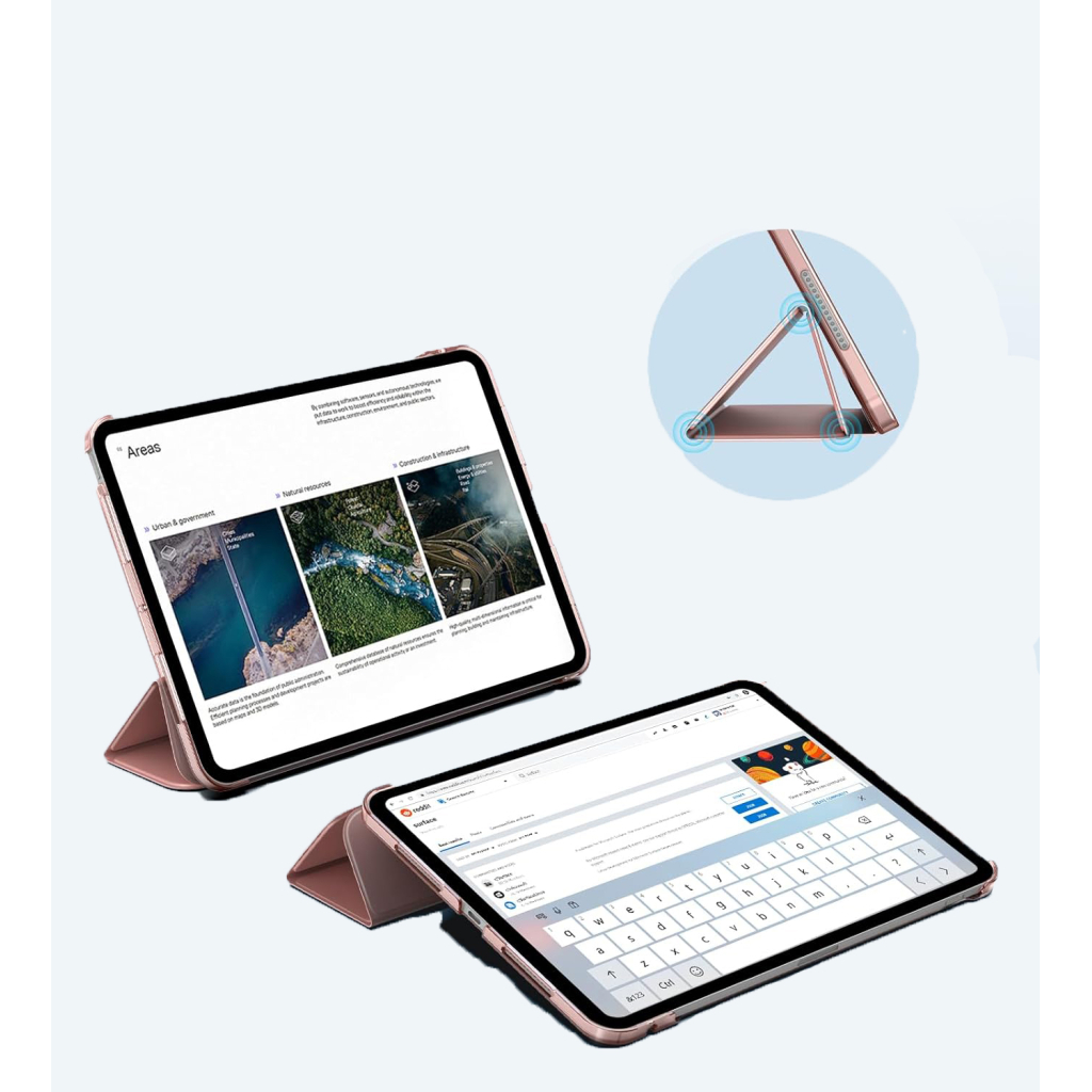 Чохол до планшета BeCover Tri Fold Hard Apple iPad Pro 13" M4 2024 Pink (711732) - зображення 5