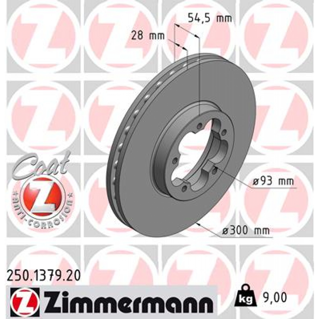 Гальмівний диск ZIMMERMANN 250.1379.20 - зображення 1