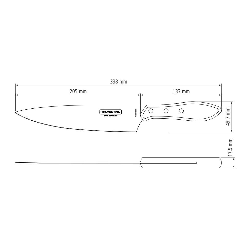 Кухонний ніж Tramontina Barbecue Polywood 203 мм Червоне Дерево (21189/178) - изображение 5