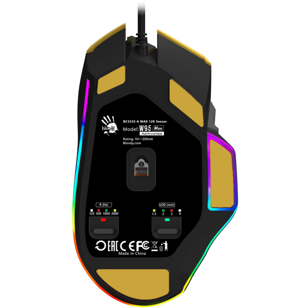Мишка A4Tech Bloody W95 Max RGB Activated USB Sports Lime (4711421985727) - зображення 9