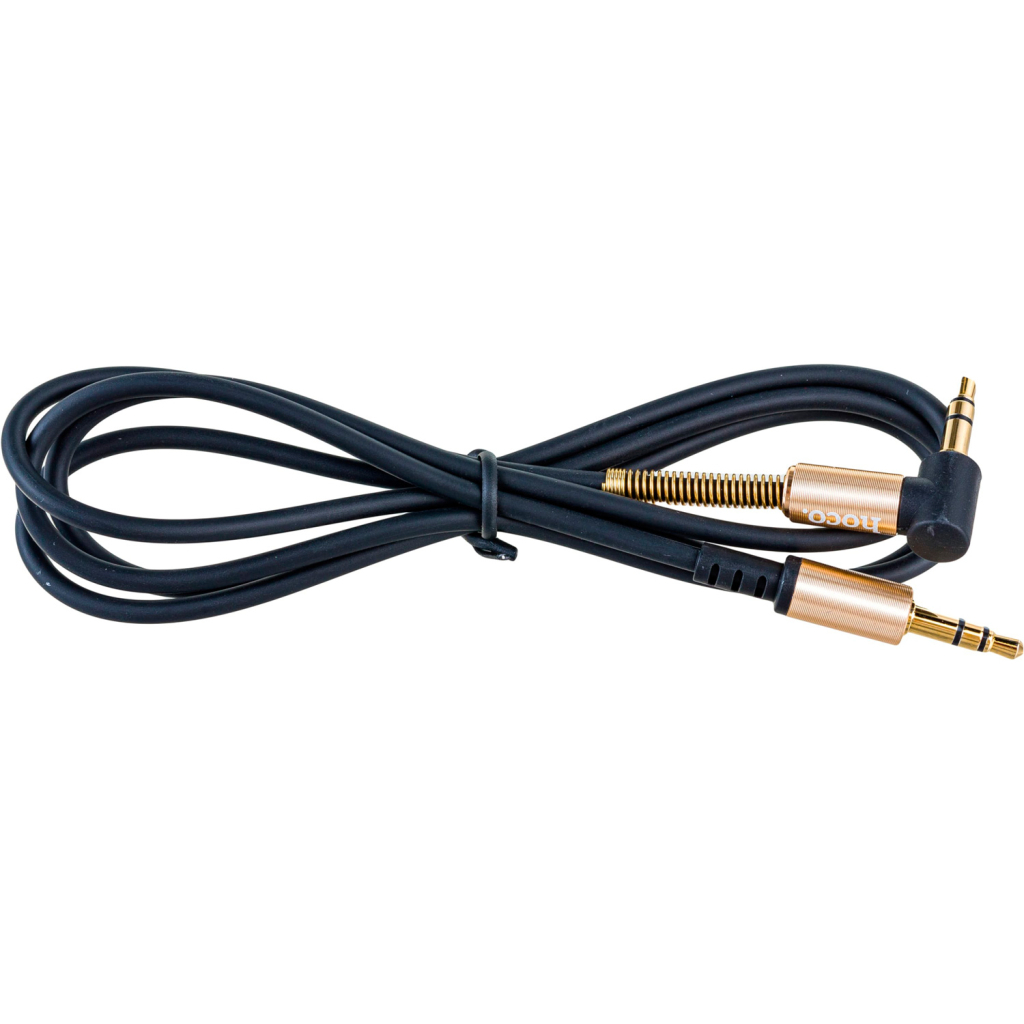 Кабель мультимедійний 3.5mm M to 3.5mm M 1.0m 90° corner Black HOCO (6957531025665) - изображение 4
