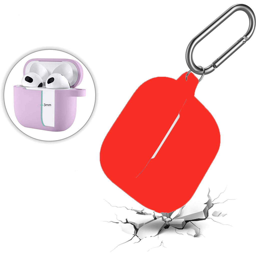 Чохол для навушників BeCover Silicon для Apple AirPods (3nd Gen) Red (707186) - зображення 5