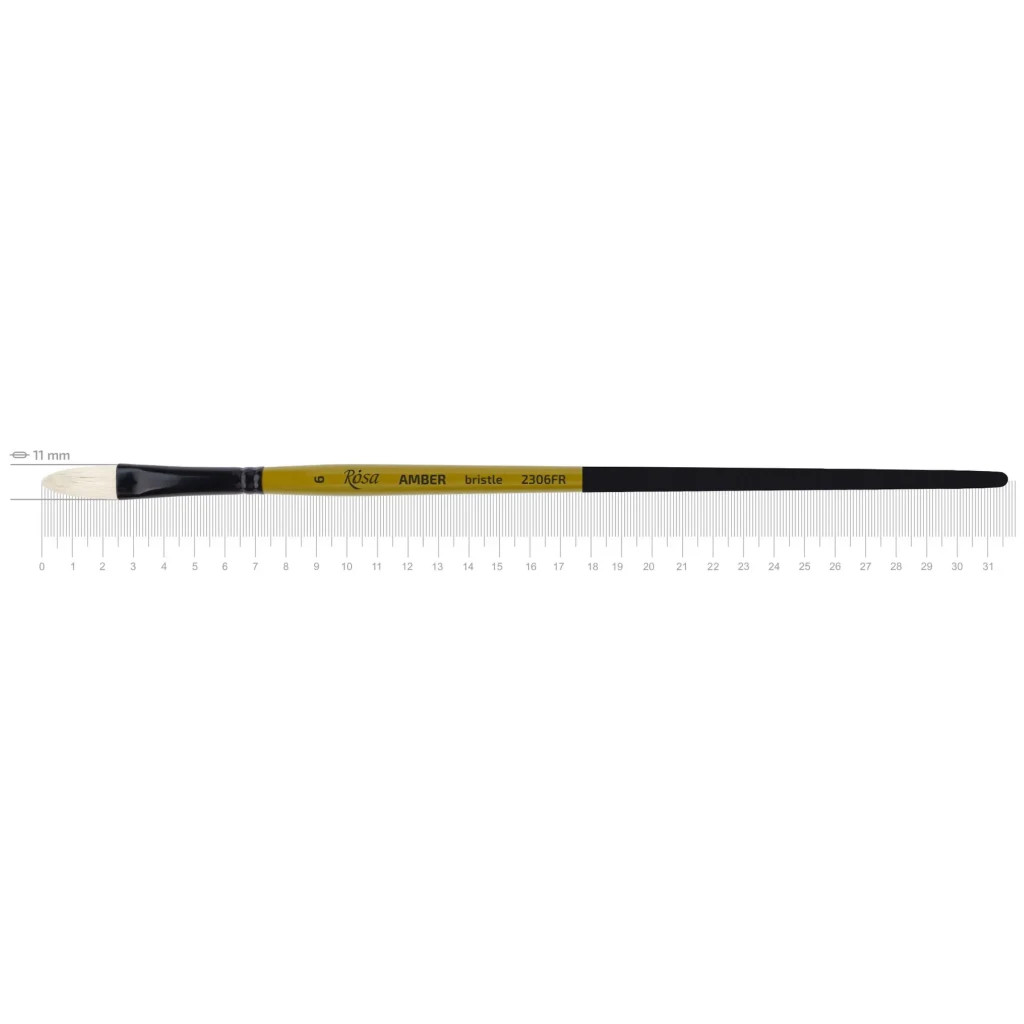 Пензлик для малювання Rosa Щетина овальна, AMBER 2306FR, №6 (4823098533429) - изображение 1