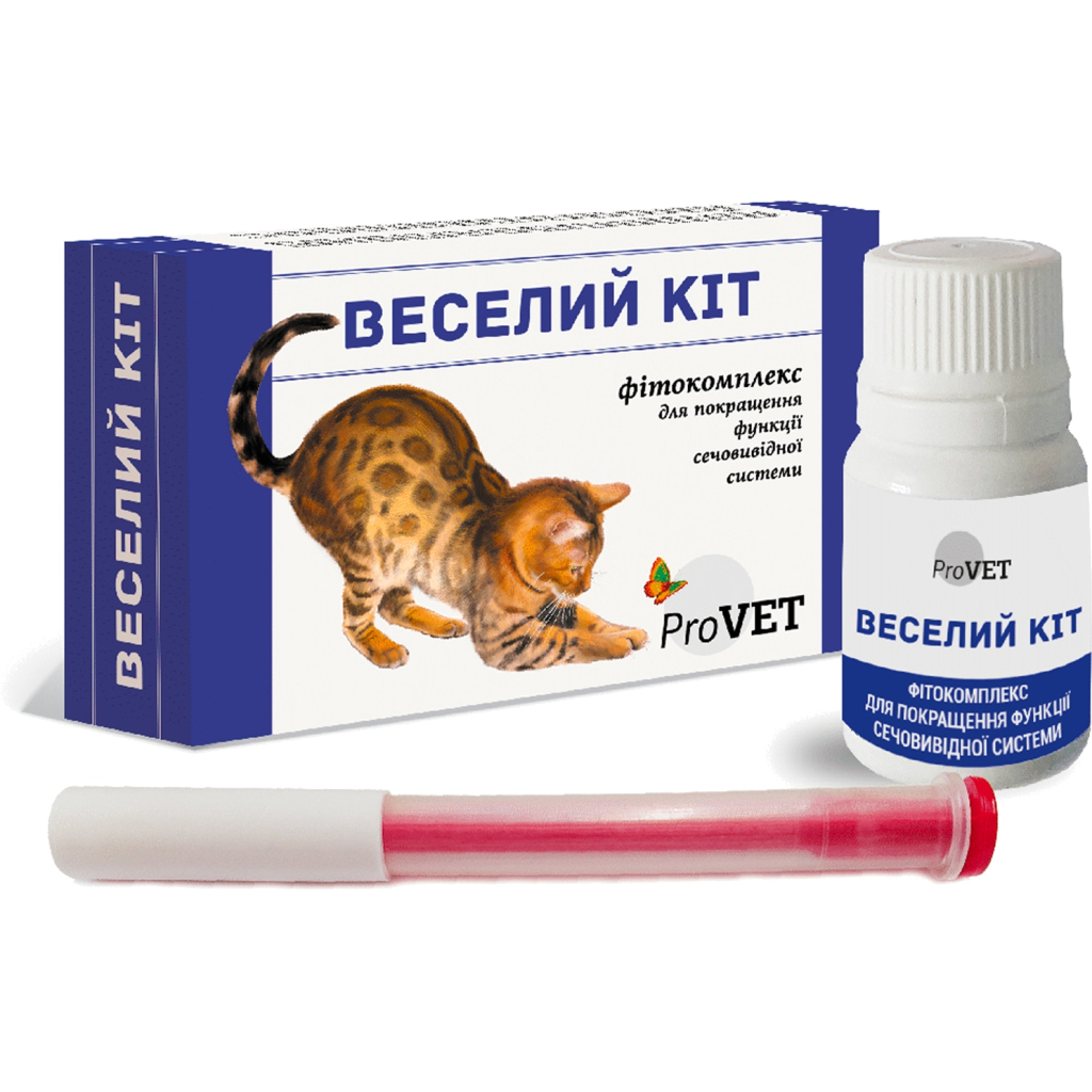 Краплі для тварин ProVET Веселий Кіт для покращення функції сечовивідної системи 20 мл (4823082417520) - изображение 4