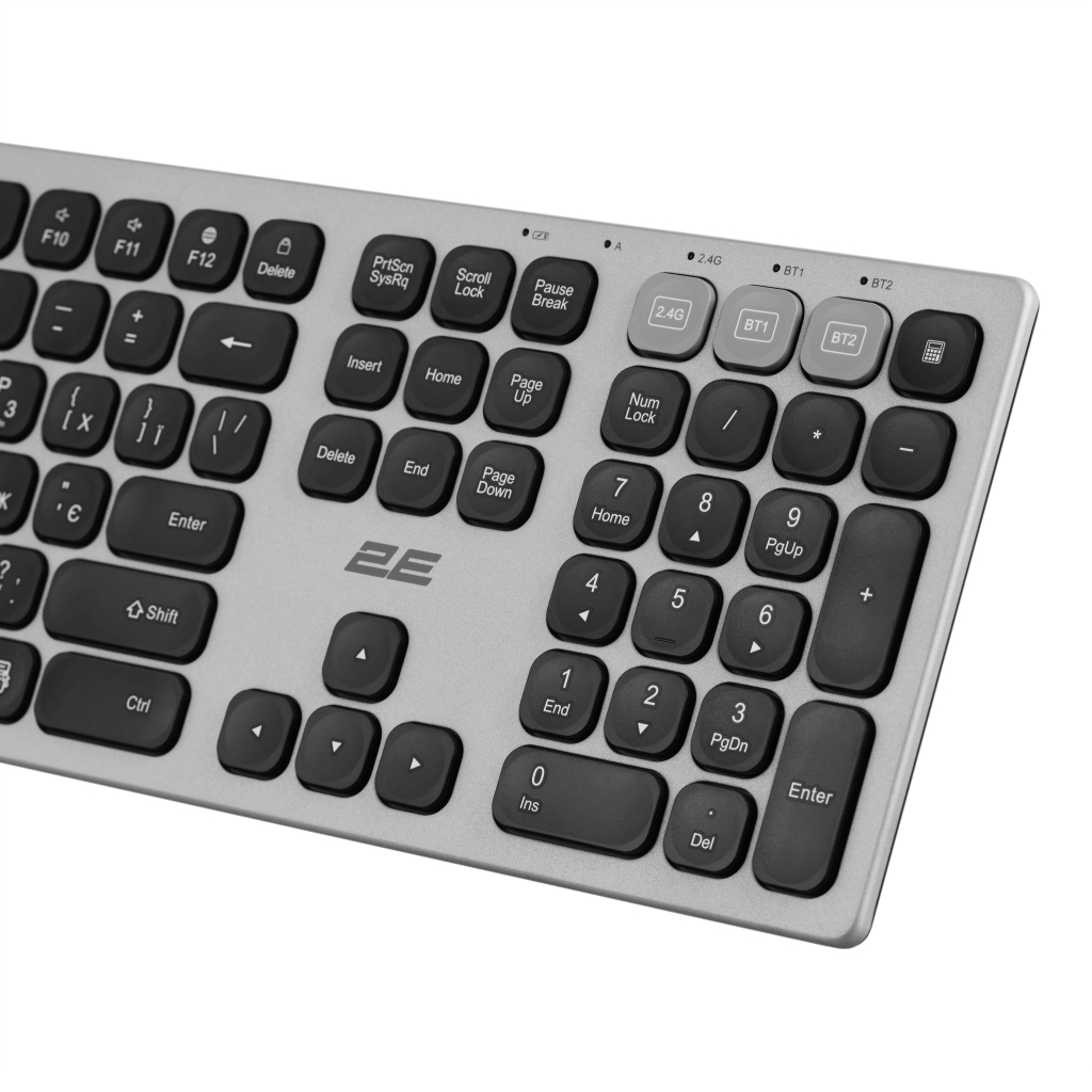 Клавіатура 2E KS270 109key Wireless UA Grey/Black (2E-KS270WBGR_UA) - зображення 7