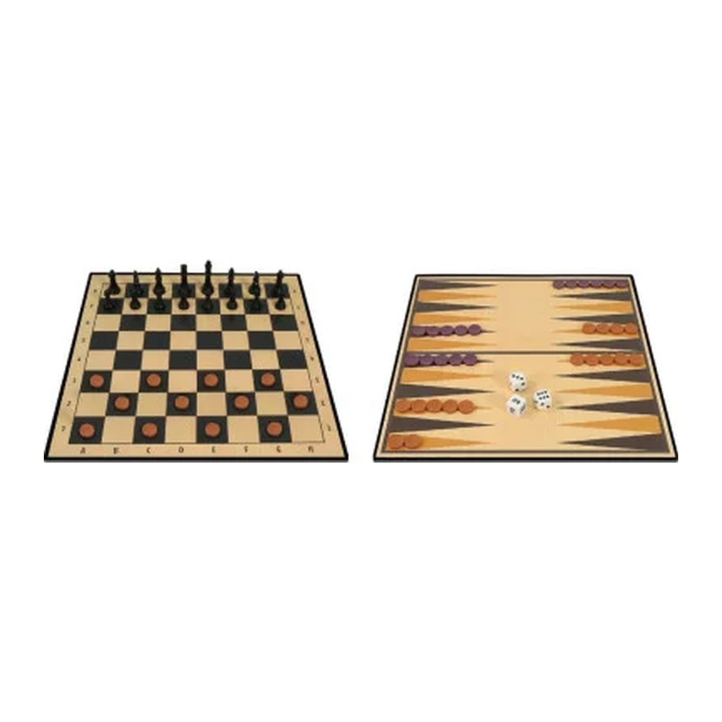 Настільна гра Ambassador Набір 3-in-1 Backgammon Chess Draughts (англ) (6337864) - изображение 3