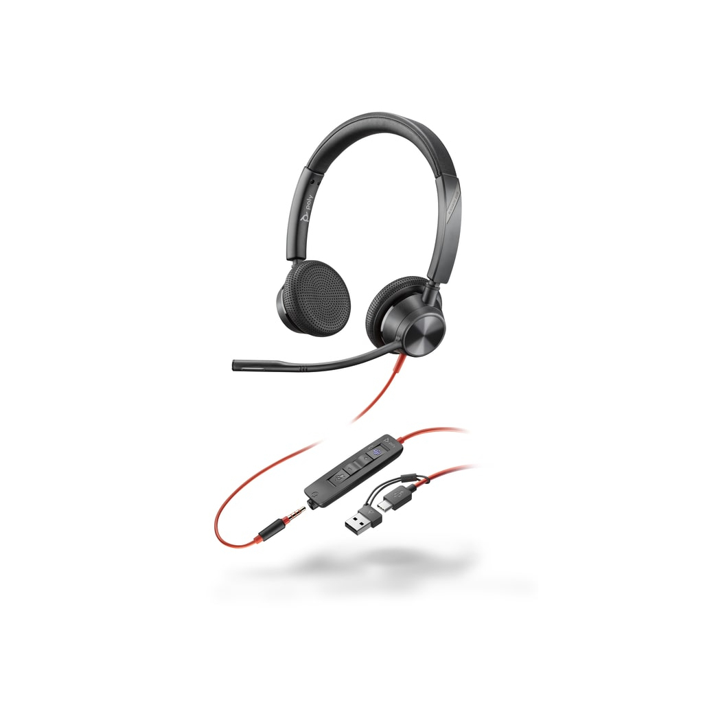 Навушники Poly Poly Blackwire 3325-M USB-A/USB-C Black (8X222AA) - зображення 1