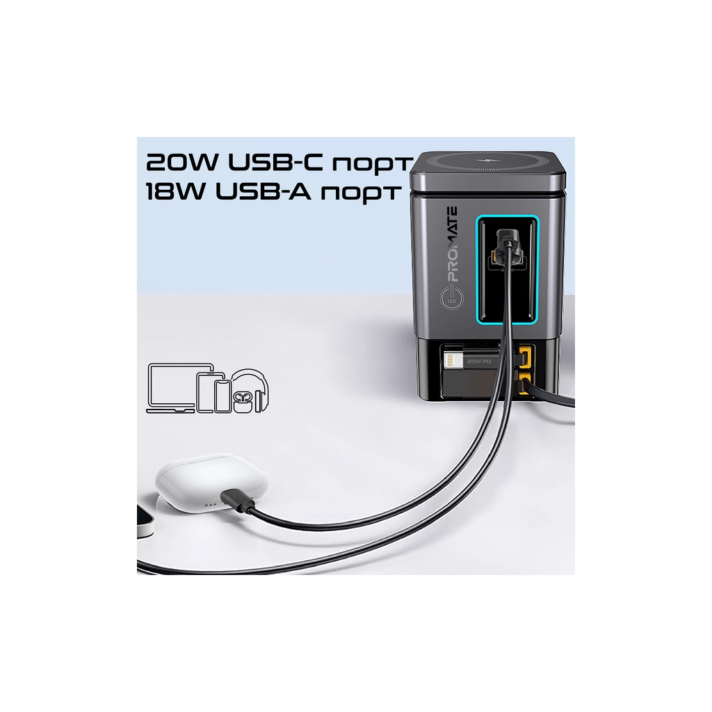 Зарядний пристрій Promate wireless charger powersync-105 (powersync-105) - зображення 6