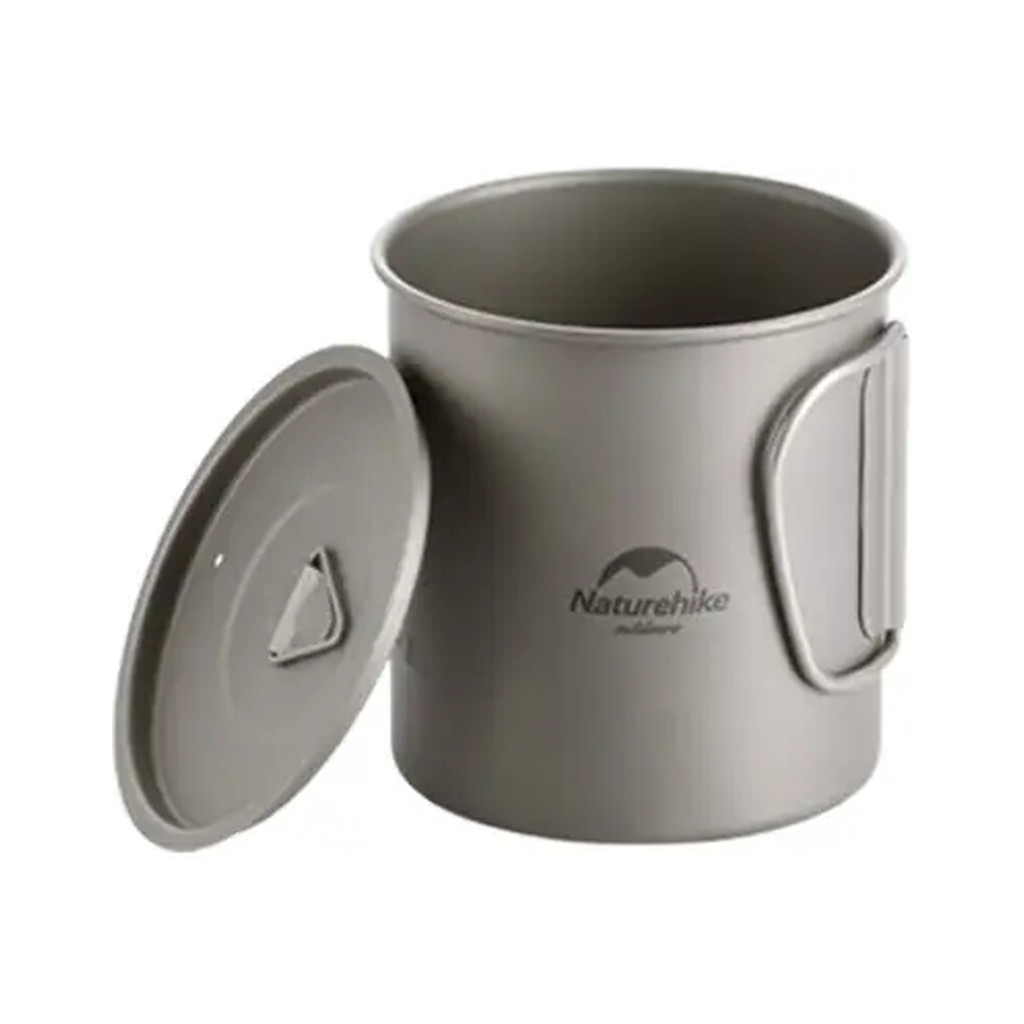 Чашка туристична Naturehike NH20CJ005 титанова з ручкою 450 мл (6927595745786) - зображення 1
