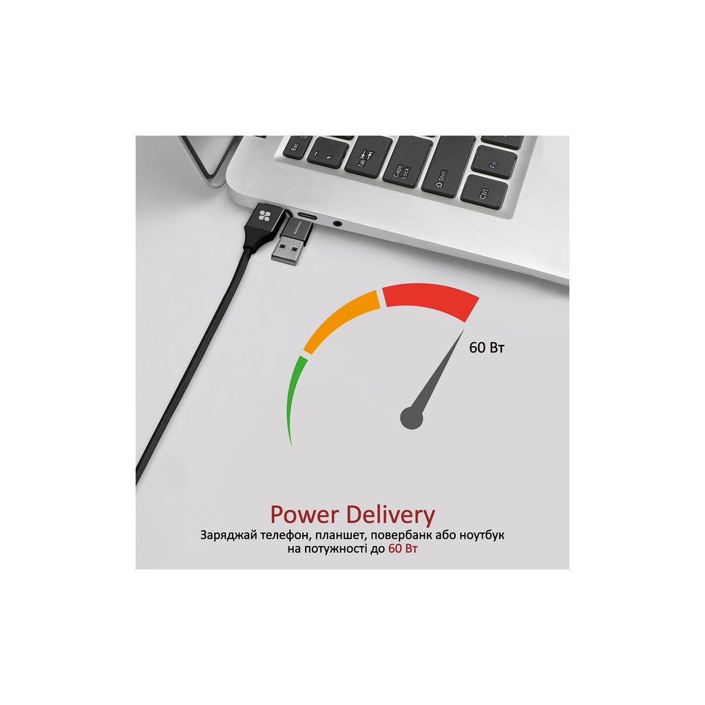 Дата кабель USB 2.0 AM to Lightning + Micro 5P + USB-C pentapower.black Promate (pentapower.black) - зображення 4