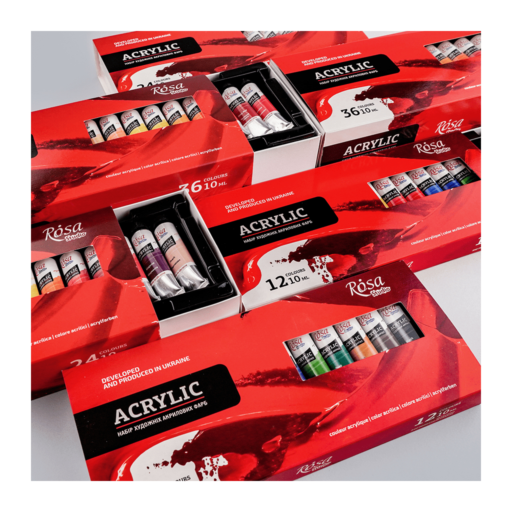 Акрилові фарби Rosa Studio 24 кольорів 10 мл (4823098538110) - зображення 6