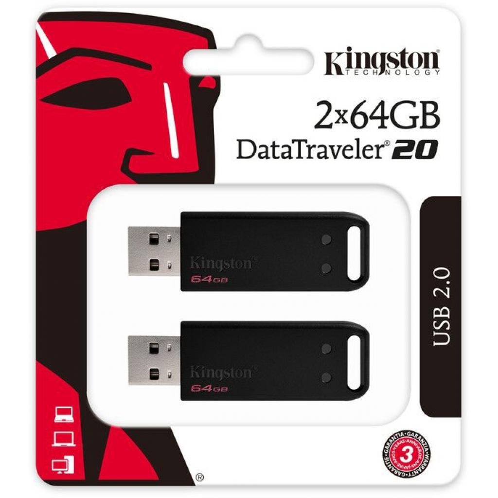 USB флеш накопичувач Kingston 2x64GB DataTraveler 20 USB 2.0 (DT20/64GB-2P) - зображення 4
