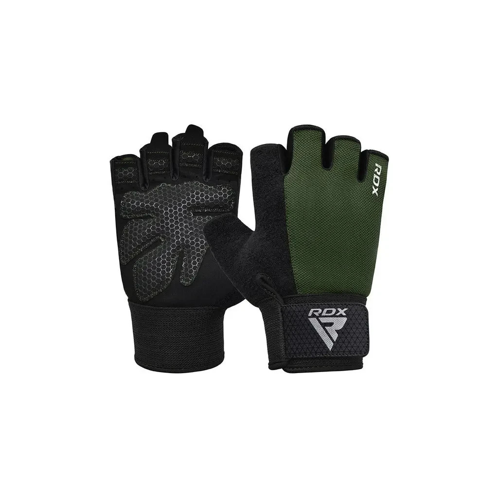 Рукавички для фітнесу RDX W1 Half Army Green Plus XL (WGA-W1HA-XL+) - зображення 1