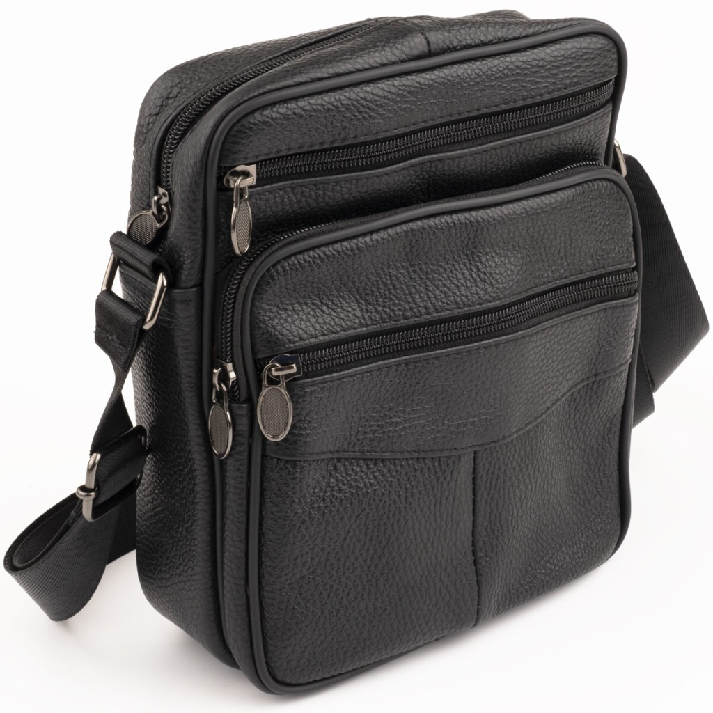 Сумка Vintage На одне відділення зерниста Чорна (20203) - зображення 1