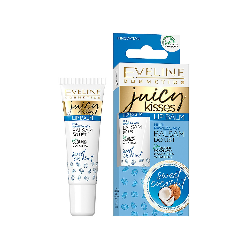 Бальзам для губ Eveline Cosmetics Juicy Kisses Sweet Coconut Lip Balm Солодкий кокос 12 мл (5903416007395) - изображение 1