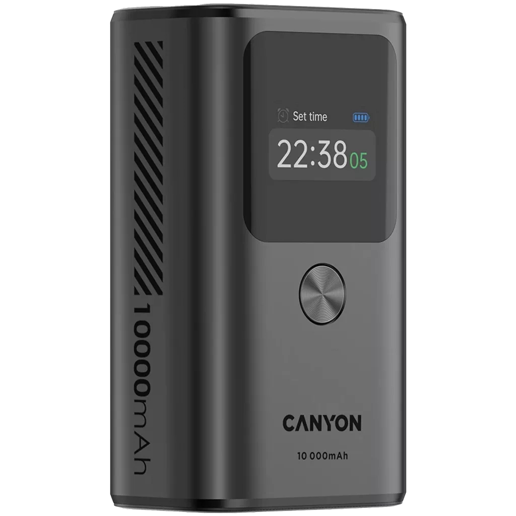 Батарея універсальна Canyon 10000mAh OnPower 130 TFT PD/30W Dark Grey (CNS-CPB130DG) - зображення 2
