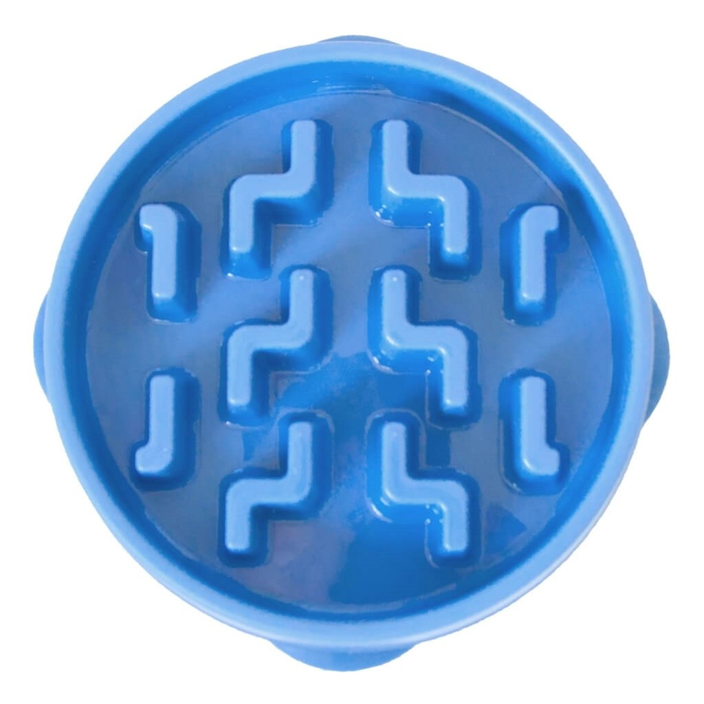 Посуд для собак Outward Hound Миска-лабіринт Fun Feeder Тетріс середня блакитна (0700603678308) - зображення 1