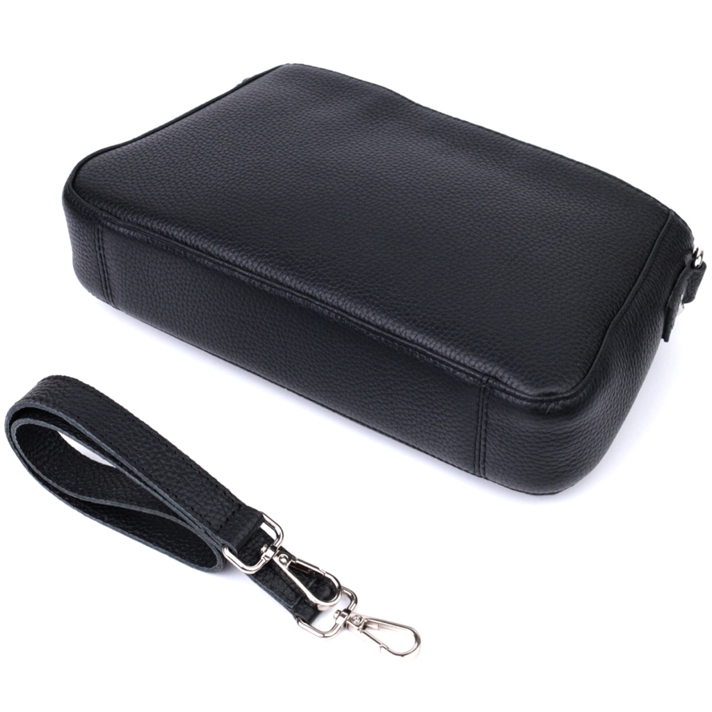 Сумка Shvigel З зернистої натуральної шкіри Чорна (22837) - зображення 5