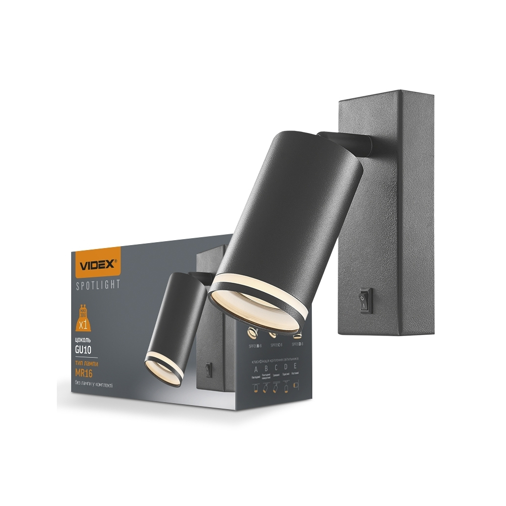 Світильник Videx під лампу GU10 SPF05E (VL-SPF05E-B) - изображение 3