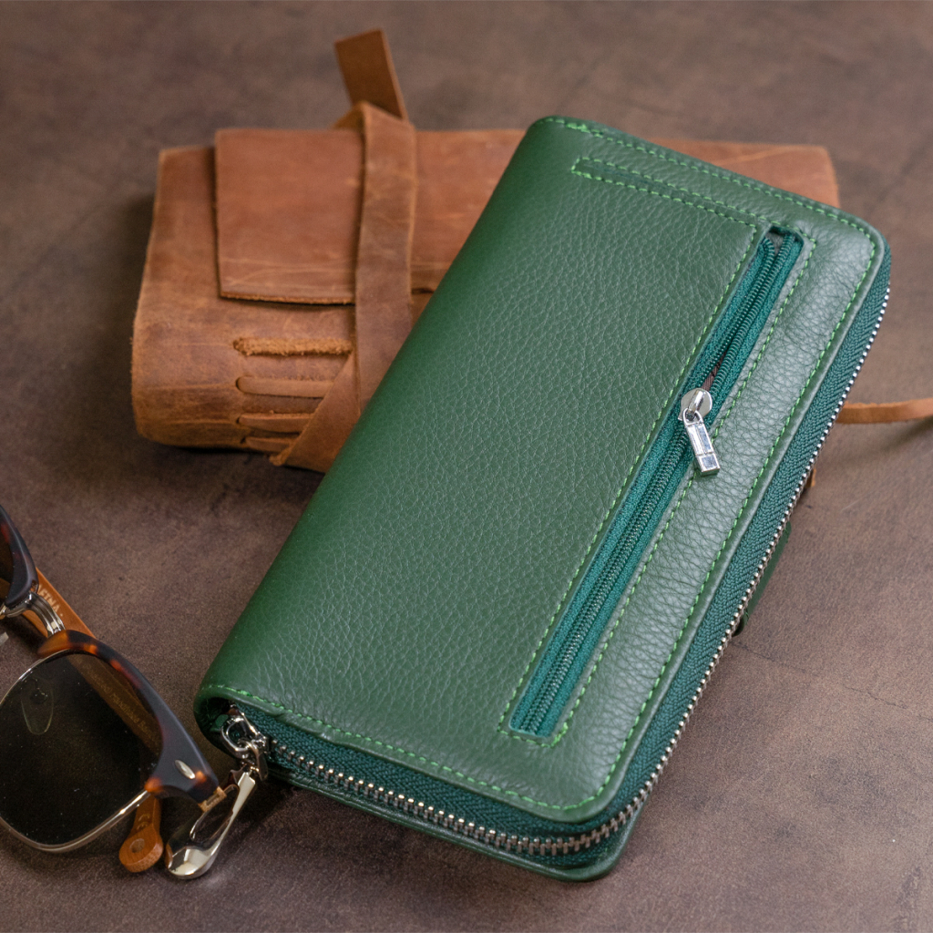 Гаманець ST Leather Зі шкіри унісекс Зелений (19304) - зображення 10