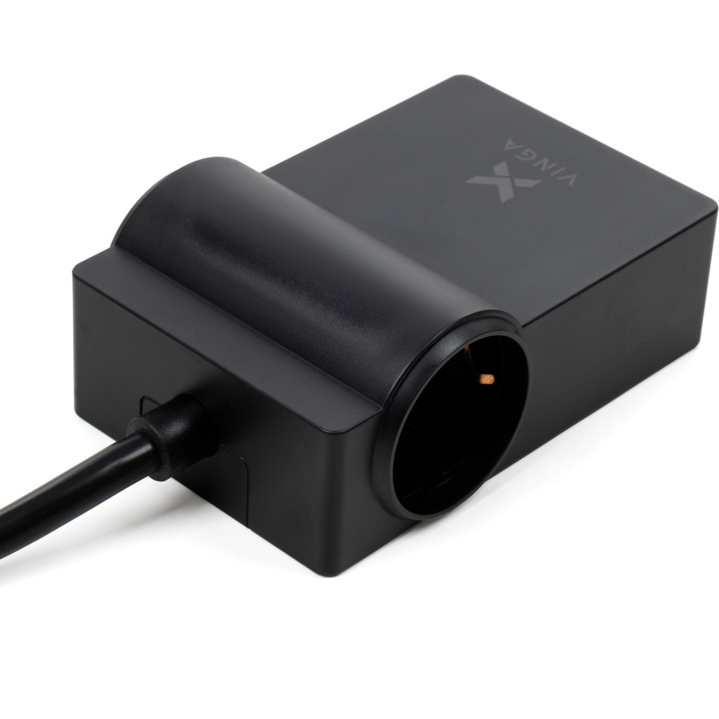 Зарядний пристрій Vinga 65W PD/QC 2xUSB-C+2xUSB-A+2xSchukoF 1.5m CEE7/7 (VCHG2OAC65) - зображення 2