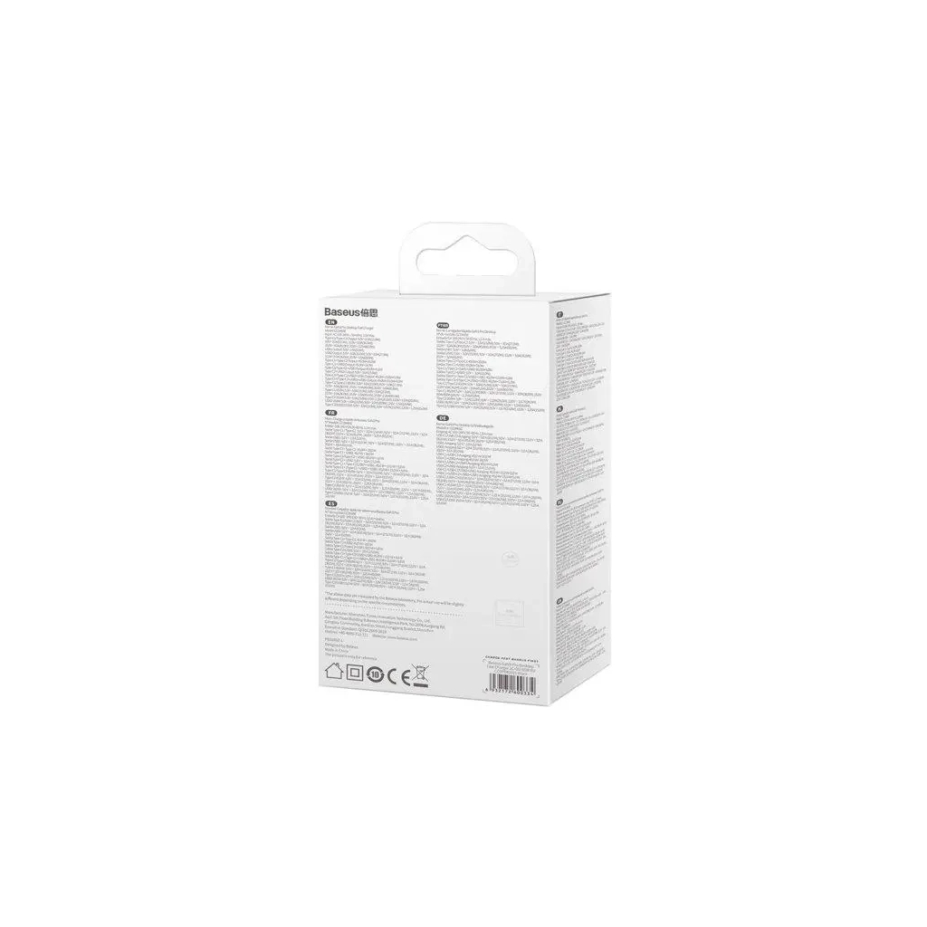 Зарядний пристрій Baseus 2xUSB-C 65W + 2xUSB GaN + cable USB-C to USB-C 100W 1.0m black (CCGP040101) - зображення 7