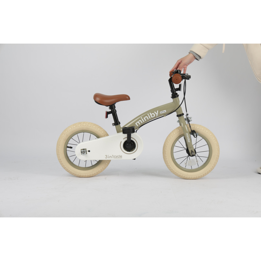 Дитячий велосипед QPlay Miniby 3 в1, біговел 12",Grey-Green (CB02MiniBy12Grey-Green) - зображення 7