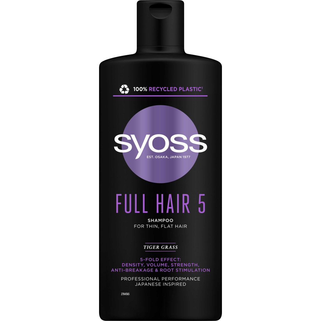 Шампунь Syoss Full Hair 5 з тигровою травою для тонкого волосся без об'єму 440 мл (4015100339086/9000101276992) - зображення 1