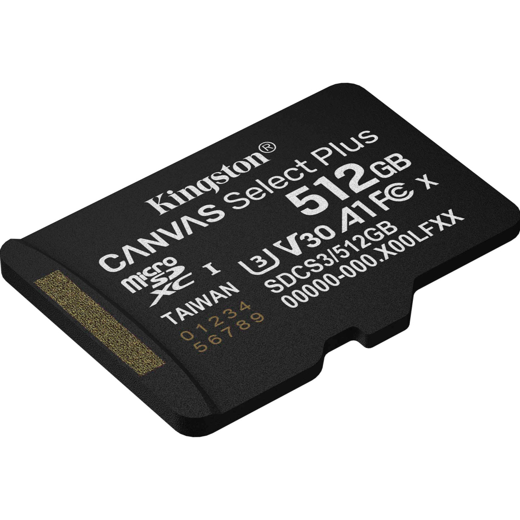 Карта пам'яті Kingston 512GB microSDXC class 10 UHS-I U3 V30 A1 Canvas Select Plus (SDCS3/512GBSP) - зображення 2