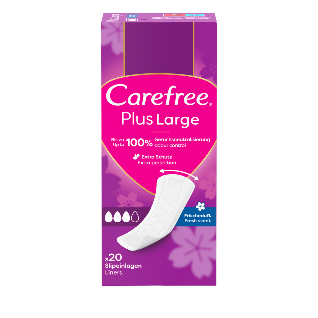 Щоденні прокладки Carefree Plus Large Fresh 20 шт. (3574661606231/3574661487564) - изображение 1