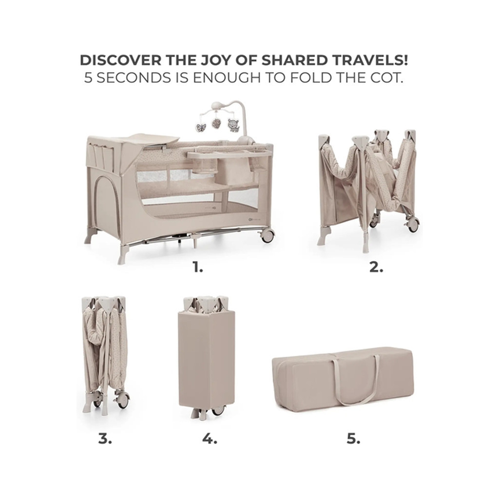Дитячий манеж Kinderkraft с пеленатором Joy 2 Beige (5902533925162) - зображення 3
