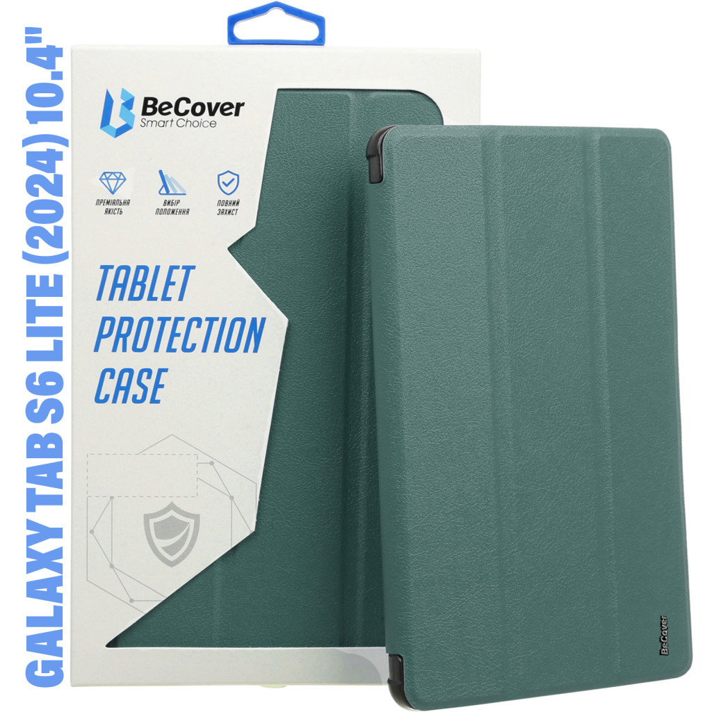 Чохол до планшета BeCover Soft Edge Stylus Mount Samsung Tab S6 Lite (2024) 10.4" P620/P625/P627 Dark Green (710838) - зображення 1