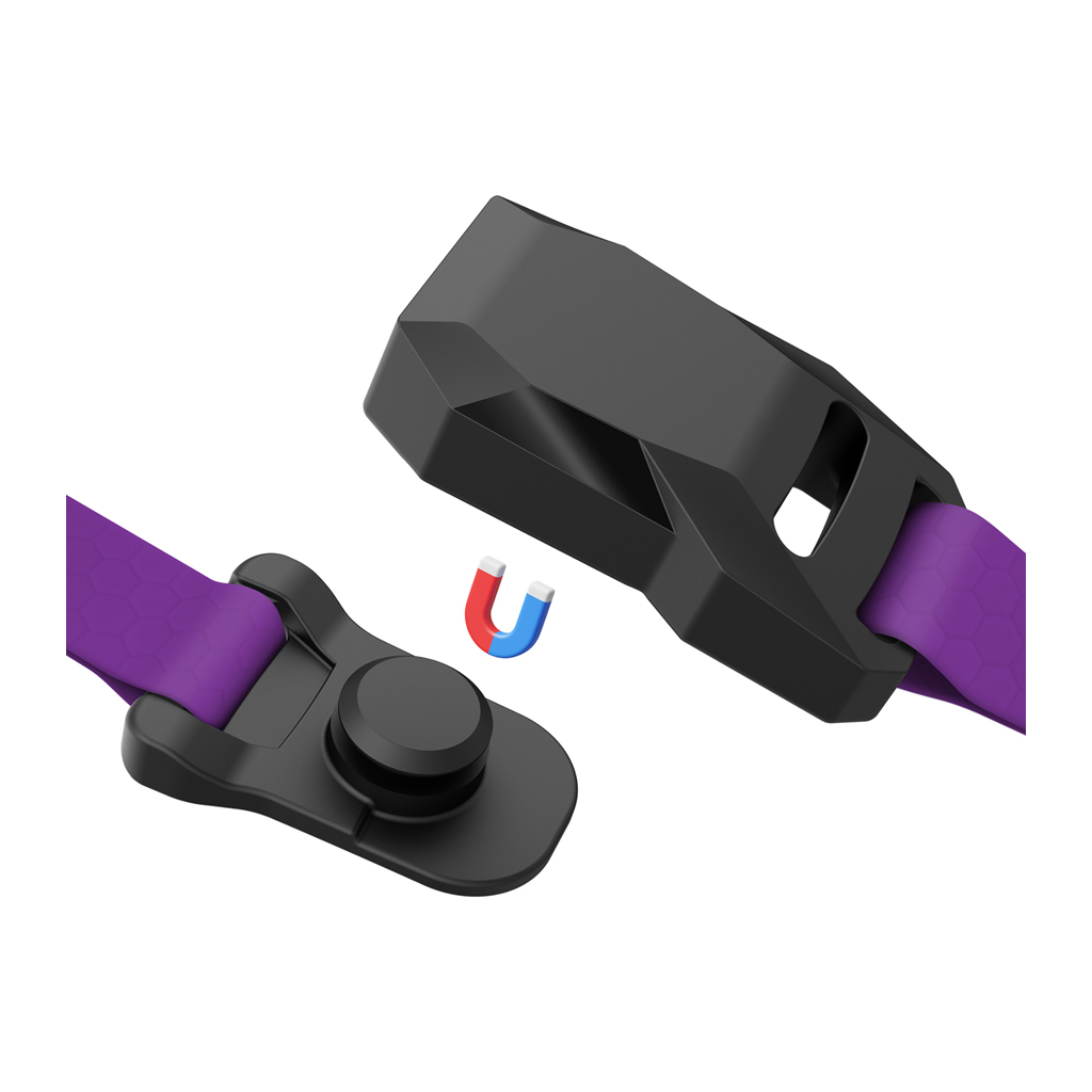 Нашийник для тварин WAUDOG Magnet c QR паспортом, магнітна пряжка-фастекс S фіолетовий (27949) - зображення 3