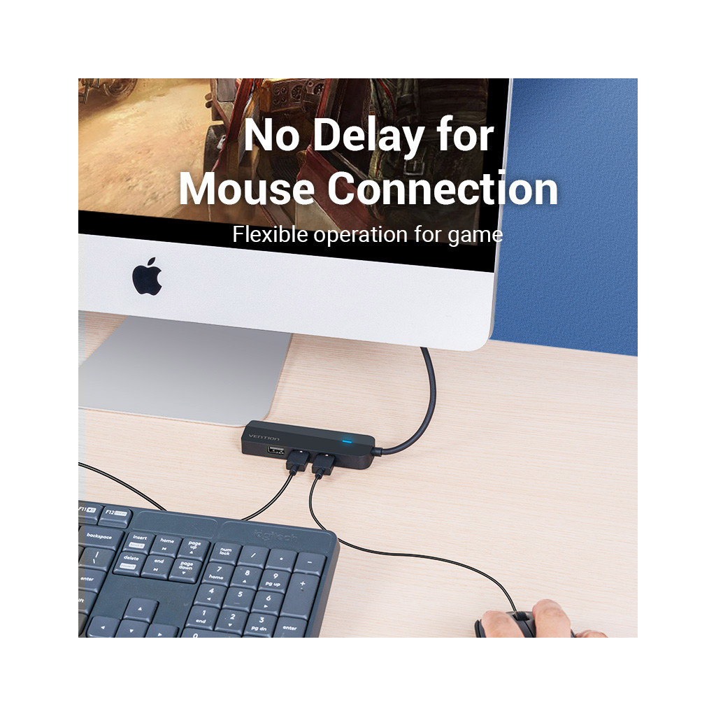 Концентратор Vention USB 3.1 Type-C to 3xUSB 2.0+MicroUSB+RJ45 100M Ethernet black (TGOBB) - зображення 5